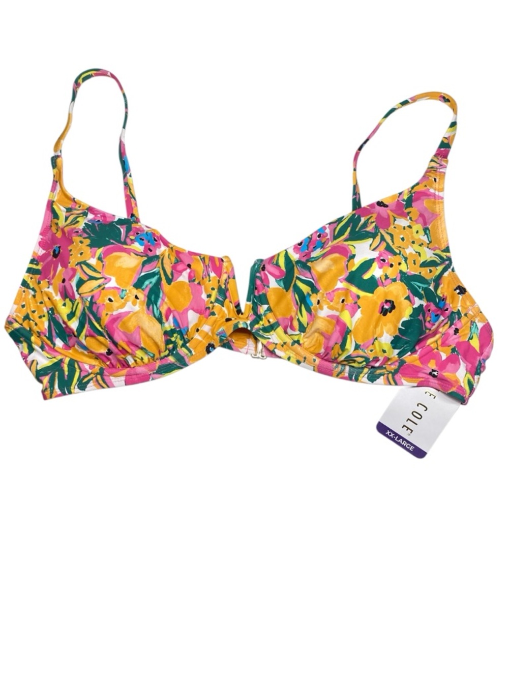 Anne Cole Sunshine Floral Bikini Swim Top Size XX-Large NWT 2xl